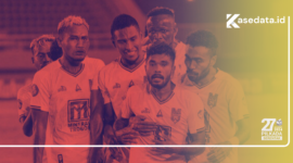 Rifal Lastori (depan) saat merayakan gol melawan PSS Sleman 