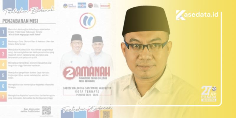 Flayer visi-misi paslon nomor dua/Ketua tim pemenang, Junaidi Bahrudin
