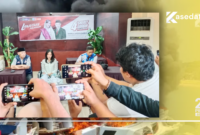 Latar kebakaran speedboat bella 73/Sherly-Sarbin saat menggelar conferensi pers || Kasedata. id