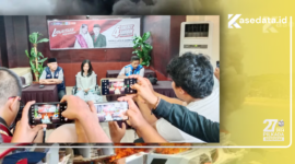 Latar kebakaran speedboat bella 73/Sherly-Sarbin saat menggelar conferensi pers || Kasedata. id