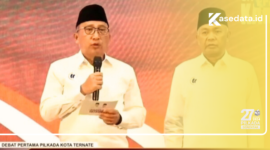 Foto : Tanggapan layar Tauhid-Nasri dalam debat pertama Pilkada Kota Ternate