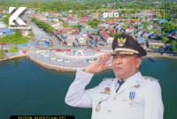 Pembangunan ikon kota zero point hasil karya  almarhum Bupati Halsel Usman Sidik