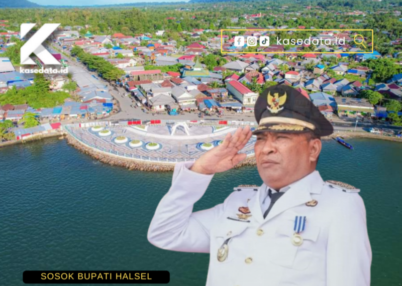 Pembangunan ikon kota zero point hasil karya  almarhum Bupati Halsel Usman Sidik