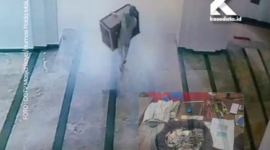 Pelaku saat terekam cctv masjid raya Ternate/Barang bukti