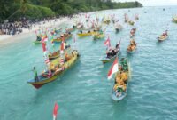 Perahu hias mewarnai pembukaan Fastival Tanjung Waka 2024 || Karno pora
