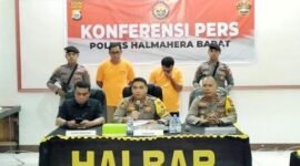 Konfrensi pers tentang Demisius bersama stafnya saat ditetapkan sebagai tersangka || Iin Afriyanti
