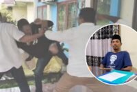 Foto : aksi pemukulan warga di depan kantor/ketua Bidang Hikmah, Politik, dan Kebijakan Publik DPD IMM Maluku Utara, Ikfan Pina || Kasedata.id
