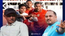 Foto : Latar Malut United Kontra Madura United/Mantan Kapten Persiter, Akbal Alhadar/Kepala Pelatih Imran  Nahumarury || Kasedata.id   