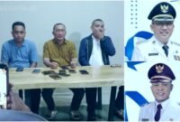 Foto : Muhammad Tauhid Soleman didampingi tim hukum saat menggelar conference pers/Flayer Wali Kota dan Waki Wali Kota Ternate 