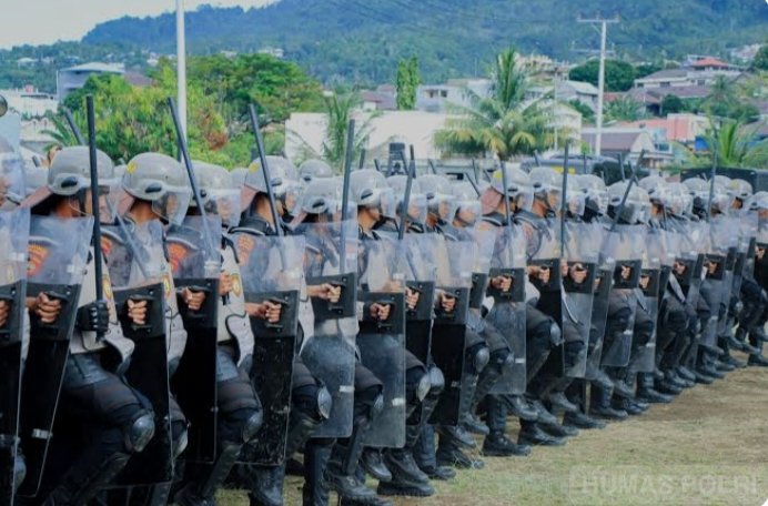 Simulasi pengamanan Pilkada 2024 || Foto : Humas Polda Malut