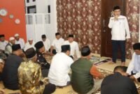 Junaidi A. Bahruddin saat memberikan sambutan dalam acara buka puasa dan pembubaran tim Tauhid-Nasri || Dok : kasedata.id