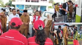 Wakil Wali Kota Ternate Nasri Abubakar saat melakukan inspeksi di SPBU Batu Anteru, Kecamatan Ternate Tengah || Foto : Saf