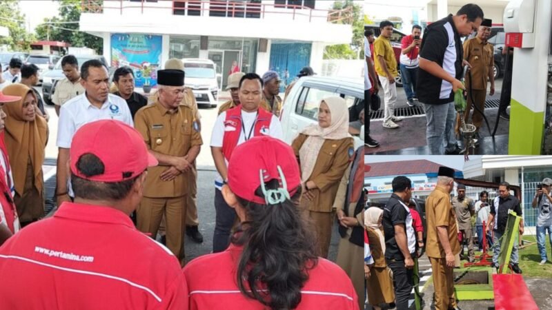 Wakil Wali Kota Ternate Nasri Abubakar saat melakukan inspeksi di SPBU Batu Anteru, Kecamatan Ternate Tengah || Foto : Saf