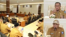 Wali Kota dan Wakil Wali Kota Ternate, Dr. M. Tauhid Soleman dan Nasri Abubakar (Tauhid-Nasri) saat menggelar rapat konsulidasi internal bersama sejumlah pimpinan OPD