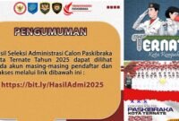 Flayer rekrutmen Calon Paskibraka Kota Ternate 2025 || Kasedata.id
