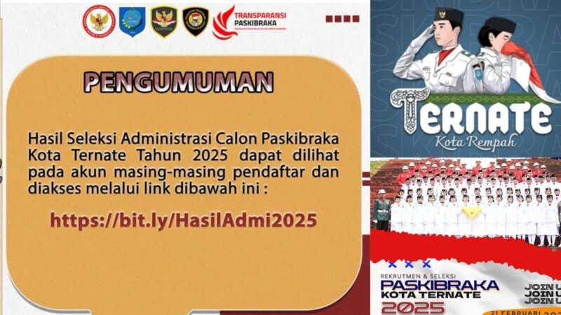 Flayer rekrutmen Calon Paskibraka Kota Ternate 2025 || Kasedata.id