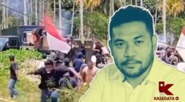 Aksi Warga ke PT STS, Senin 28 April 2025/Koordinator KATAM Maluku Utara, Muhlis Ibrahim || dok : kasedata.id