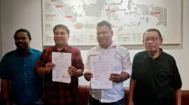 Pengurus PWI Malut usai melaksanakan pertemuan disepakati dukungan dilaksanakanya kongres penyatuan PWI Pusat di Jakarta.