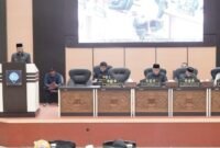 Wakil Wali Kota Ternate, Nasri Abubakar, saat memaparkan visi dan misi pembangunan daerah lewat Paripurna DPRD terkait Ranwal RPJMD Kota Ternate 2025-2029 || Foto : istimewa