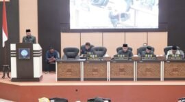 Wakil Wali Kota Ternate, Nasri Abubakar, saat memaparkan visi dan misi pembangunan daerah lewat Paripurna DPRD terkait Ranwal RPJMD Kota Ternate 2025-2029 || Foto : istimewa