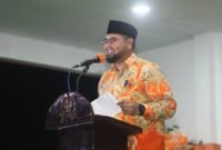 Bupati Halsel Bassam Kasuba saat memberi sambutan pada kegiatan penutupan STQH 2025 || Dok : Ridal_kasedata