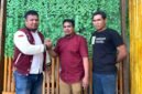 Ketua PD Muhammadiyah Halsel, Samsir Hamajen (kiri), Sahmar M. Zen (tengah) dan Fahrun Basri salah satu pengurus PW Muhammadiyah Malut.