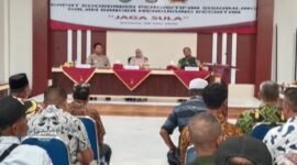 Rapat Koordinasi yang dibuka Bupati Kepulauan Sula, Fifian Adeningsi Mus untuk program Jaga Sula || Foto : karno_kasedata
