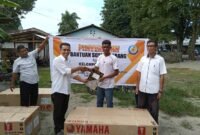 Kegiatan penyerahan bantuan mesin laut oleh Dinas Perikanan Halmahera Selatan, Rabu 14 Mei 2025 || Dok : istimewa