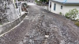 Kondisi terkini proyek jalan hotmix Pulau Makean, Halmahera Selatan || Foto: istimewa