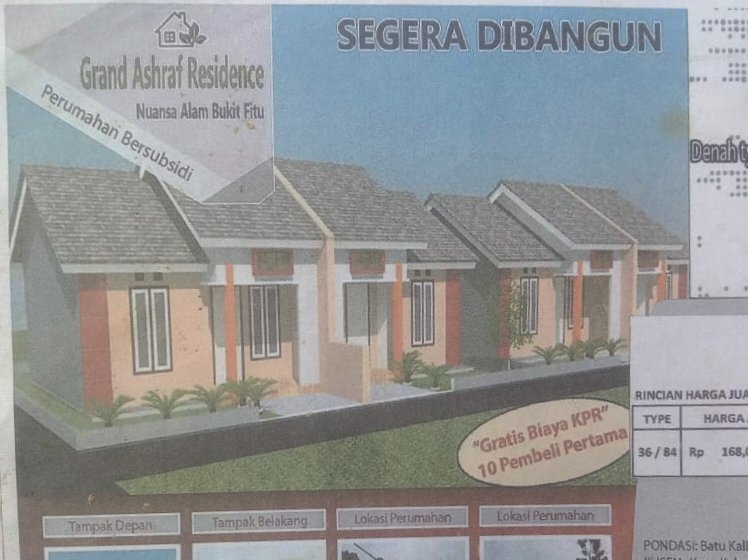 Gambar perumahan Grand Ashraf Residence yang berlokasi di Kelurahan Fitu Puncak || Dok : kasedata.id