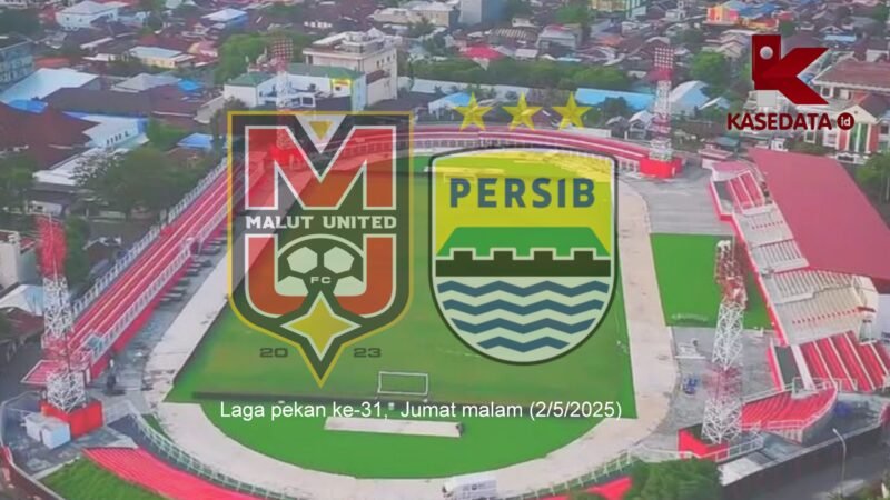 Flayer laga pekan ke-31 Malut United vs Persib Bandung, Jumat malam ini (2/5/2025) || dok : kasedata.id