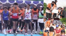 Peserta fun run di festival olahraga/penyerahan hadiah kepada peserta dari Wali Kota M Tauhid Solema dan Wakil Wali Kota Ternate Nasri Abubakar || Foto : Edo  huka