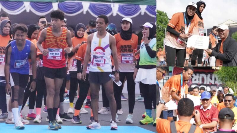 Peserta fun run di festival olahraga/penyerahan hadiah kepada peserta dari Wali Kota M Tauhid Solema dan Wakil Wali Kota Ternate Nasri Abubakar || Foto : Edo  huka