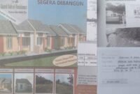 Gambar perumahan di Fitu Puncak/Bukti kwitansi pembayaran uang muka dari Suryadi R Anda ||  Foto : Iin Afriyanti
