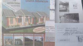 Gambar perumahan di Fitu Puncak/Bukti kwitansi pembayaran uang muka dari Suryadi R Anda ||  Foto : Iin Afriyanti