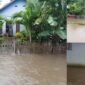 Banjir yang merendam sejumlah rumah warga di Desa Naflo, Kecamatan Mangoli Timur, Kabupaten Kepulauan Sula, pada Minggu (18/05/2025) || Foto : karno_kasedata