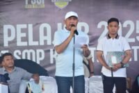 Wakil Wali Kota Ternate, Nasri Abubakar, saat menutup liga pelajar 2025 