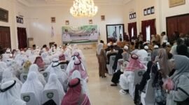 Suasana penyambutan rombongan Jamaah Haji Kloter 13 oleh Pemda Kabupaten Kepulauan Sula || Foto : karno_kasedata