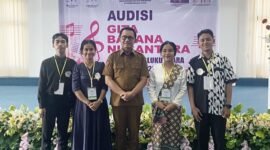 Kadikbud Malut, Abubakar Abdullah bersama 4 peserta pemenang audisi Gita Bahana Nusantara (GBN) Tahun 2025 tingkat Provinsi Maluku Utara.