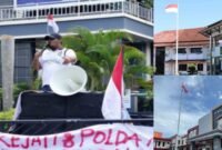Alimun Nasrun saat berdemonstrasi, Rabu 4 Juni 2025/Kantor Kejati Malut dan Polda Malut || dok : kasedata.id
