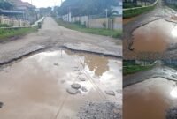 Akses jalan menuju RSUD Sanana yang terpantau rusak parah || Foto : karno_kasedata