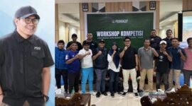 Sekjen Asprov PSSI Maluku Utara, Aldhy Ali, bersama anggota dalam kegiatan Workshop Kompetisi Usia Muda dan Sepak Bola Wanita || dok : kasedata.id