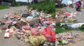 Sampah yang berserakan di beberapa titik Kota Sanana || Foto : karno_kasedata 