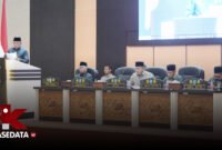 Wali Kota Dr. H. M. Tauhid Soleman saat meyampaikan  Ranperda RPJMD Kota Ternate Tahun 2025–2029 dalam paripurna ke-6 masa persidangan III DPRD Kota Ternate || Foto : Edo huka _kasedata  