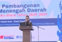 Gubernur Maluku Utara, Sherly Tjoanda saat membuka Musyawarah Perencanaan Pembangunan (Musrenbang) Rencana Pembangunan Jangka Menengah Daerah (RPJMD) Provinsi Maluku Utara Tahun 2025-2029. || Foto : IL_kasedata.id