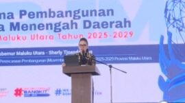 Gubernur Maluku Utara, Sherly Tjoanda saat membuka Musyawarah Perencanaan Pembangunan (Musrenbang) Rencana Pembangunan Jangka Menengah Daerah (RPJMD) Provinsi Maluku Utara Tahun 2025-2029. || Foto : IL_kasedata.id