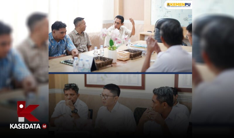 Wakil Bupati Helmi Umar Muchsin didamping kepala BPBD Halsel Aswin Adam, saat melakukan audiensi ke BWS Maluku Utara || dok; kasedata