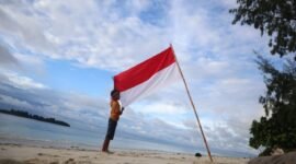 Pulau Liwo, kecamatan patani utara, Halmahera tengah, lokasi yang dipilih akan  digelar upacara HUT Kemerdekaan || Sukrasi_kasedata
