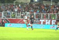 Striker Malut United David da Silva mencetak gol di menit ke-32. || dok : Kasedata
