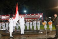 Prosesi pengukuhan anggota Paskibraka Kota  Ternate 2025 || Foto : ongky_kasedata